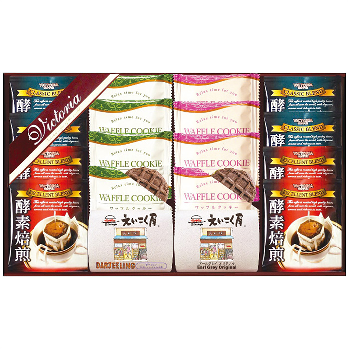 ドリップコーヒー&紅茶・ワッフルクッキーセット VEM-30