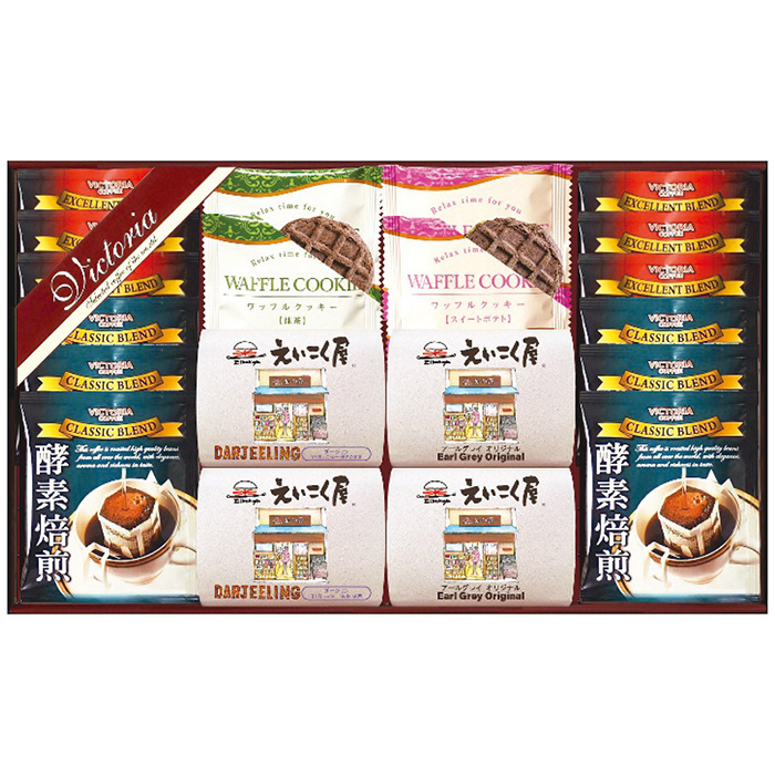 ドリップコーヒー&紅茶・ワッフルクッキーセット VEM-40